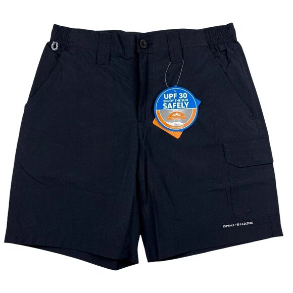 Columbia Mens Nylon Shorts Size 30x8 Black UPF 30 Sun Protection Stain Repellent - Picture 1 of 7